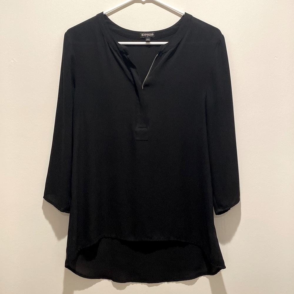 Express Quarter Sleeve Black Blouse